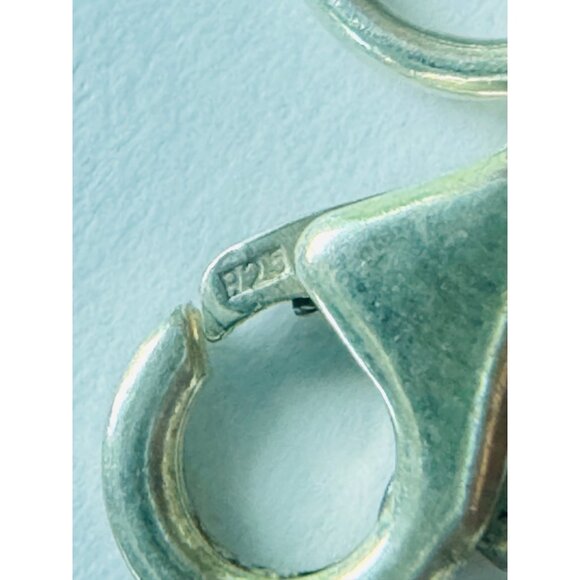 Estate Sterling Silver 925 Double Link Charm Bracelet 7" Round Circle Chain - Picture 7 of 8